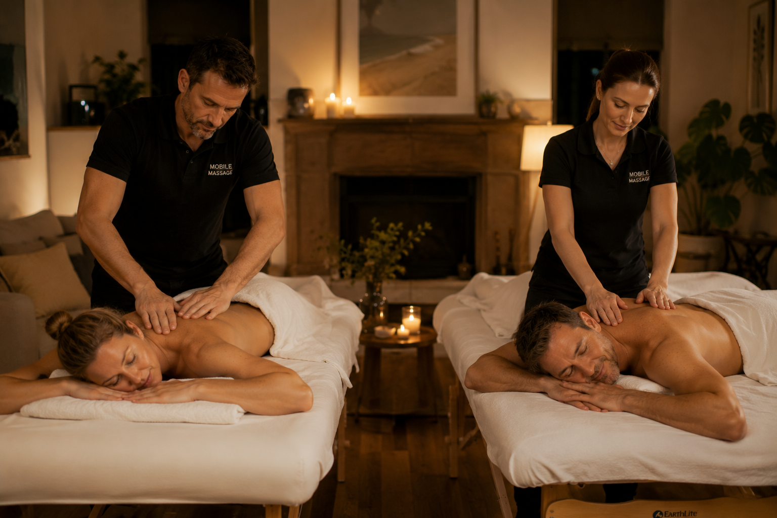 Couples massage Shepparton mobile session in home setting
