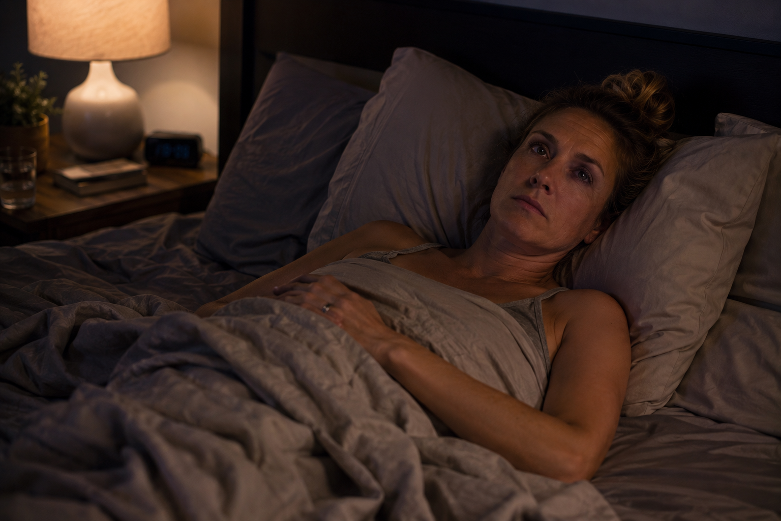 Woman struggling with poor sleep — massage Shepparton for sleep support