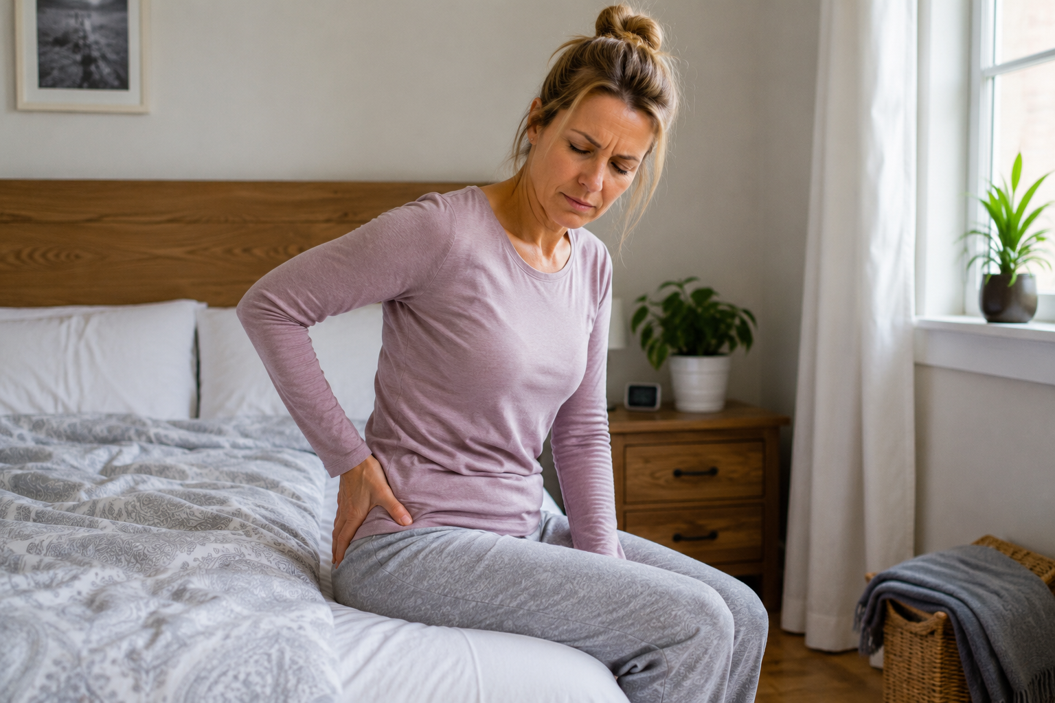 Morning hip tightness and lower back pain — massage Shepparton for hip flexor and glute release