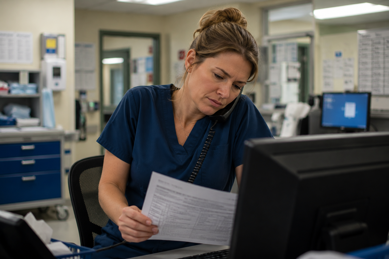 Healthcare worker with neck and shoulder tension — massage Shepparton for occupational headache relief