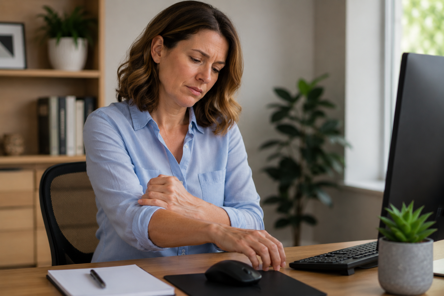 Wrist and forearm tension from desk work — massage Shepparton for repetitive strain relief